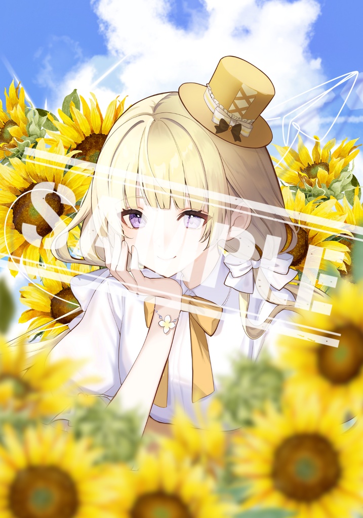 【Vtuber用素材】ひまわり畑背景【商用利用可】