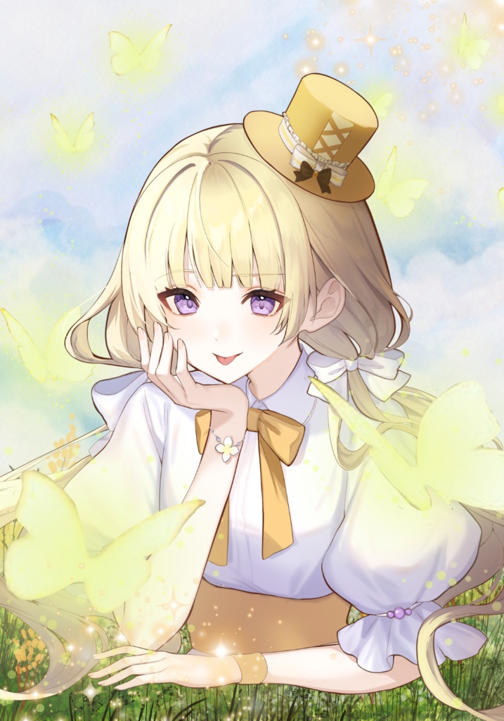 【Vtuber用素材】蝶舞う背景【商用利用可】