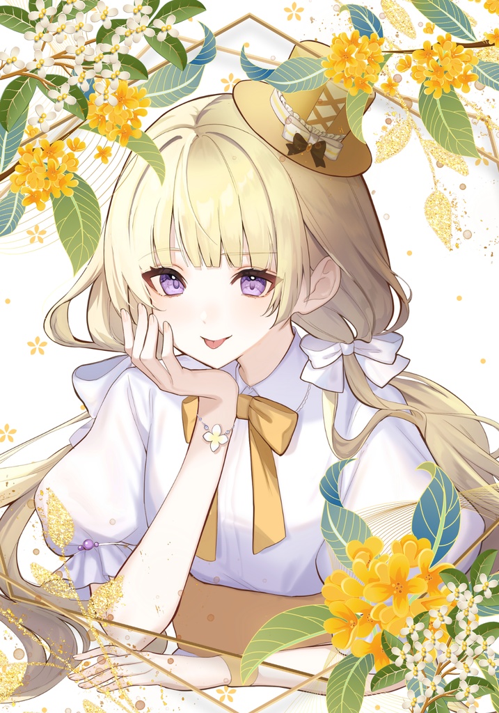 【Vtuber・Vliver用素材】金木犀香る背景【商用利用可】