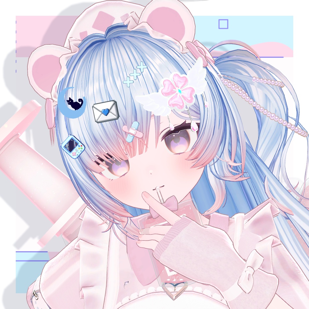 【揺れるアクセサリー】Clover✖Wing -Hair pin-【VRC想定】
