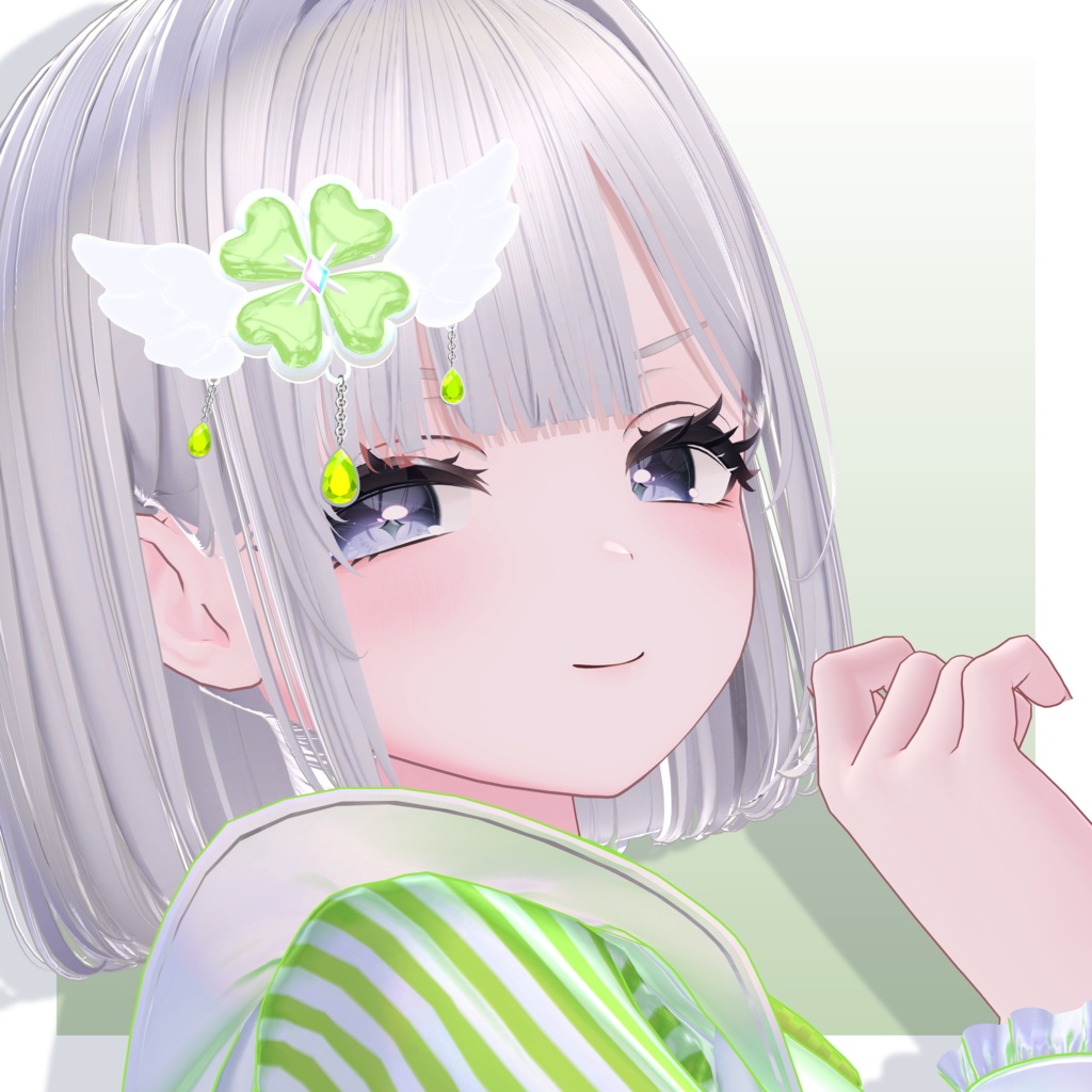 【揺れるアクセサリー】Clover✖Wing -Hair pin-【VRC想定】