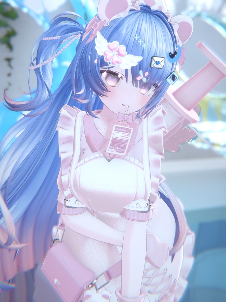 【揺れるアクセサリー】Clover✖Wing -Hair pin-【VRC想定】