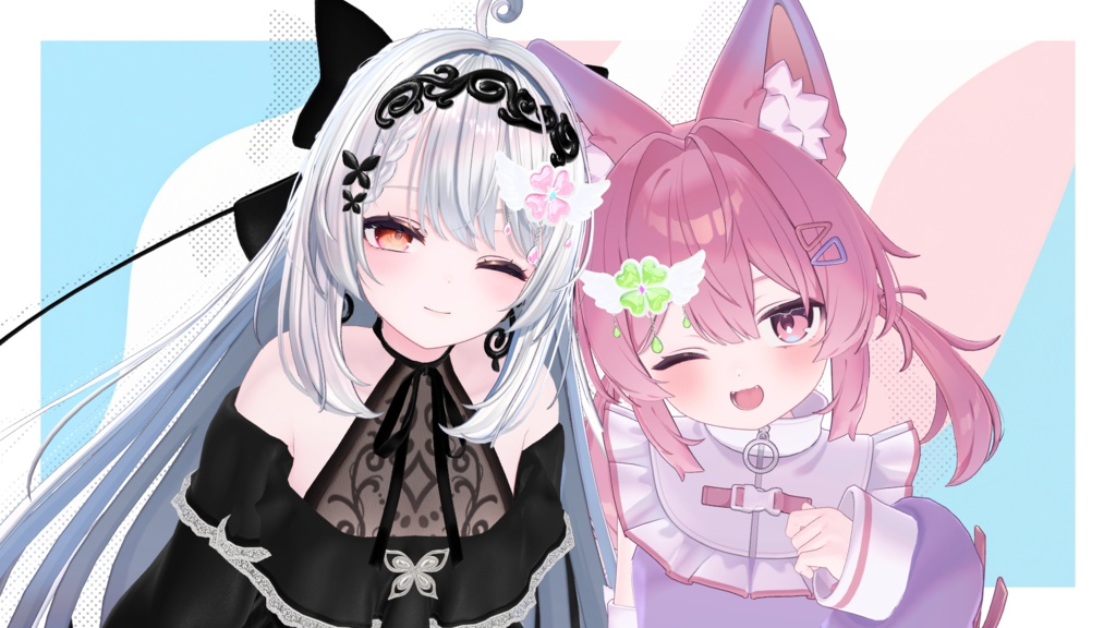 【揺れるアクセサリー】Clover✖Wing -Hair pin-【VRC想定】
