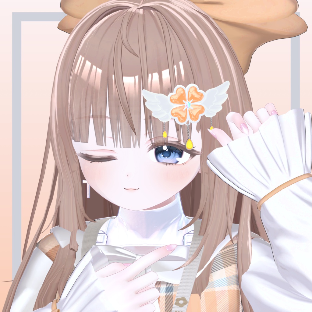 【揺れるアクセサリー】Clover✖Wing -Hair pin-【VRC想定】
