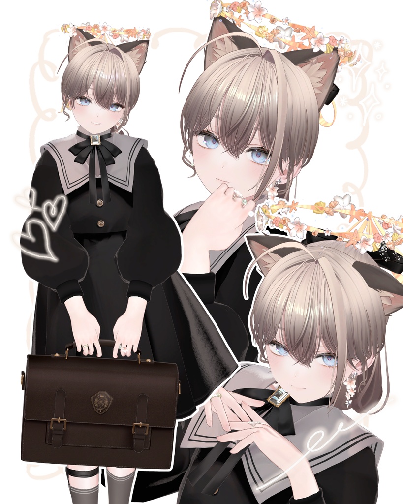 【チャームが揺れる】Summer accessory -earrings & rings- 【MA・シェイプキー設定済み】