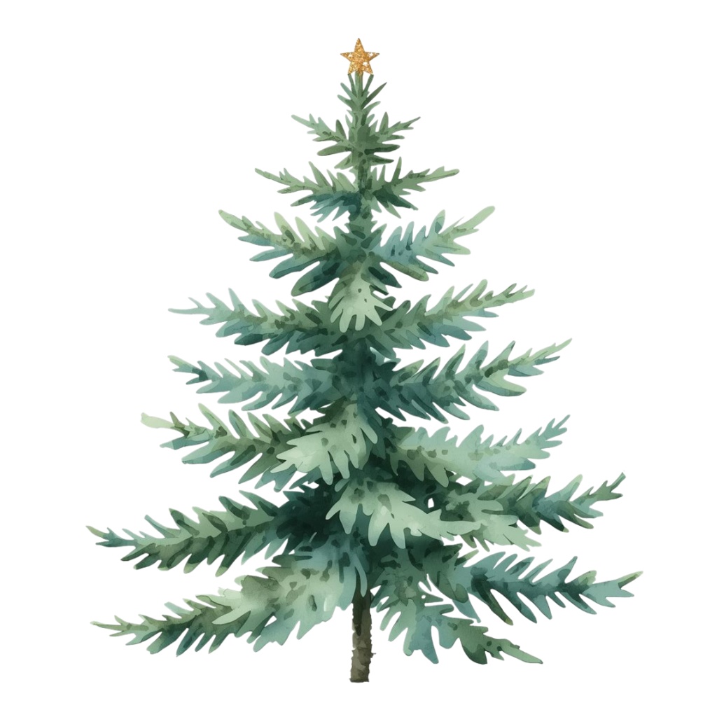 【水彩画風】エレガントなクリスマスモチーフ クリップアート 11点セット/ PNG透過