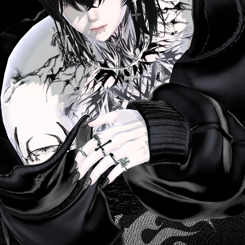 【VRChat】Gothpunk Ring Set 指輪