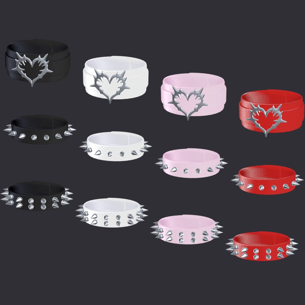 【VRChat】Gothpunk Bracelet Set ブレスレット