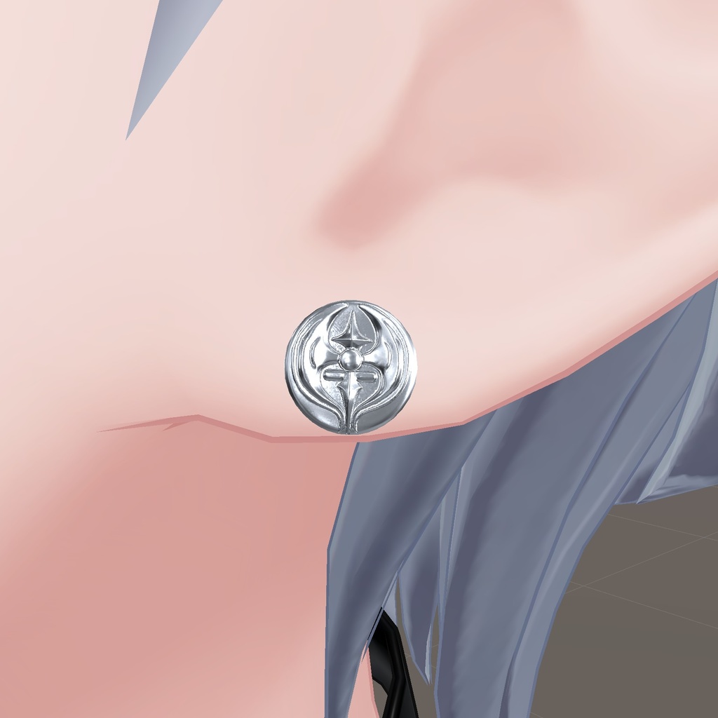 【VRChat】「renatus」 HT logo earring 3Dモデル