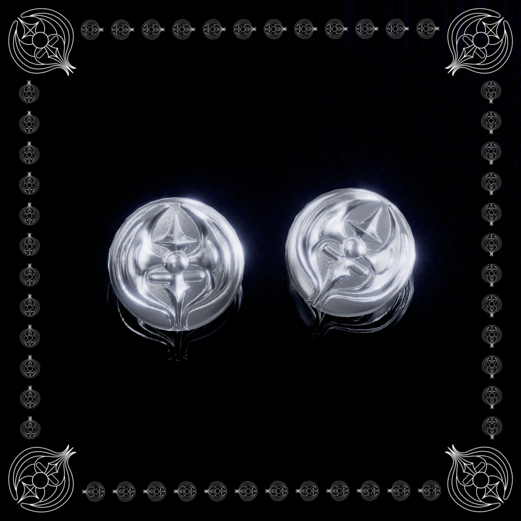 【VRChat】「renatus」 HT logo earring 3Dモデル