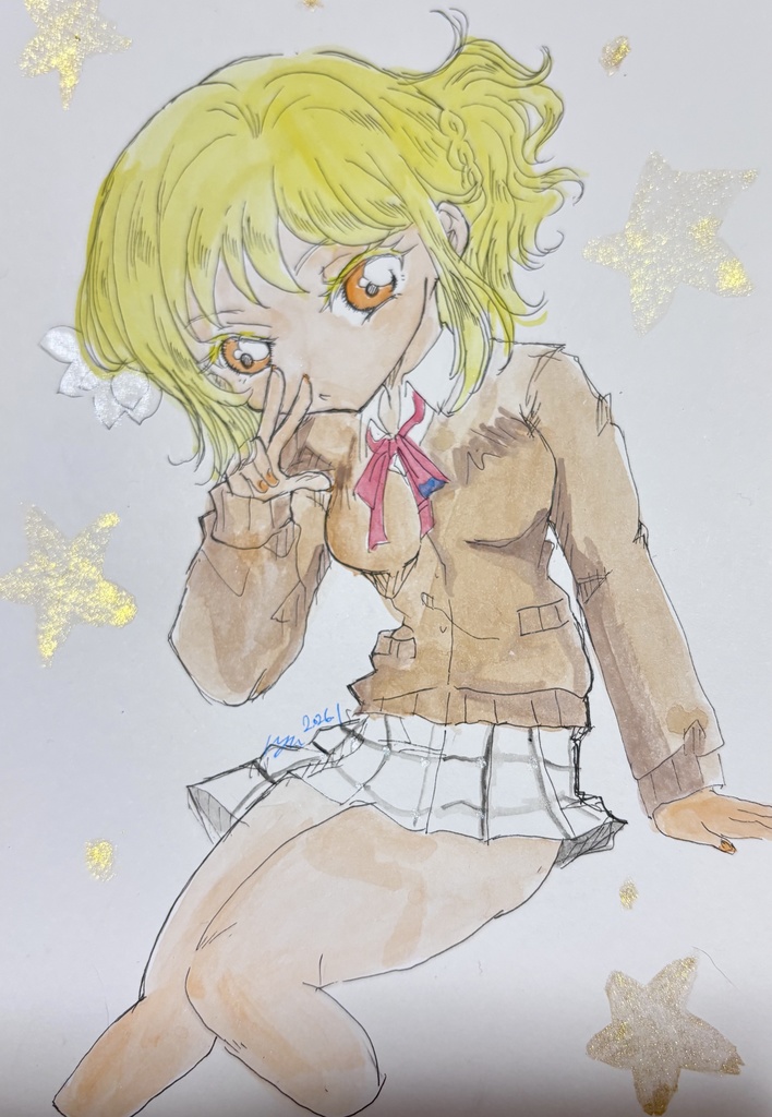 【手描き原画】虹ヶ咲　宮下愛イラスト☆【A5サイズ】