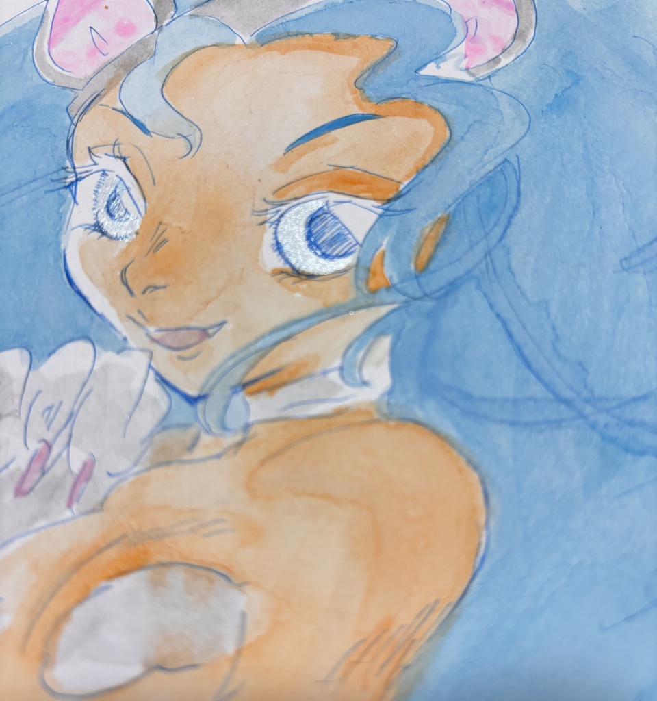 【手描き原画】フェリシア ヴァンパイアハンター アナログイラスト 一点物【水彩】