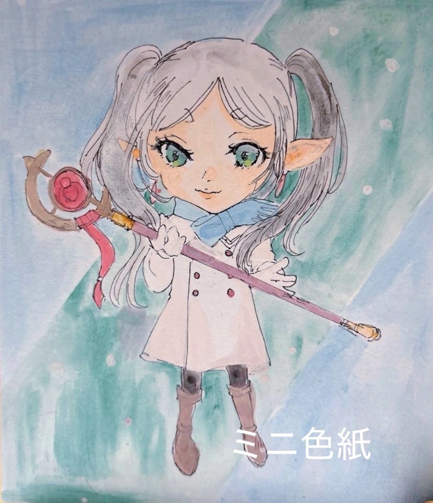 【手描きイラスト】葬送のフリーレン 3フリーレン枚セット A5等 一点物 【水彩】