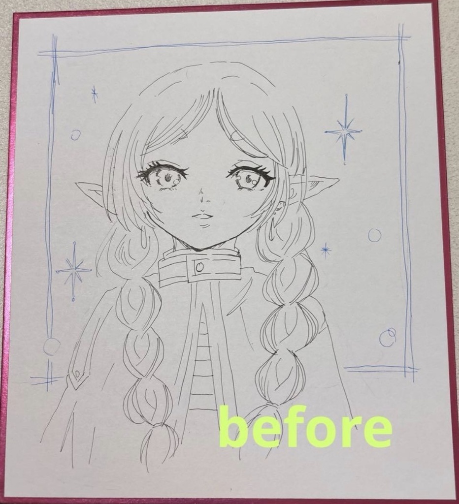 【手描きイラスト 】原画 葬送のフリーレン フリーレンファンアート色紙 【水彩】