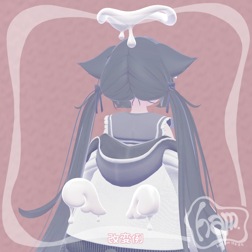 【VRC想定・MA対応】溶けチョコヘアアクセ Melting Chocolate Hair Accessory【アクセサリー】