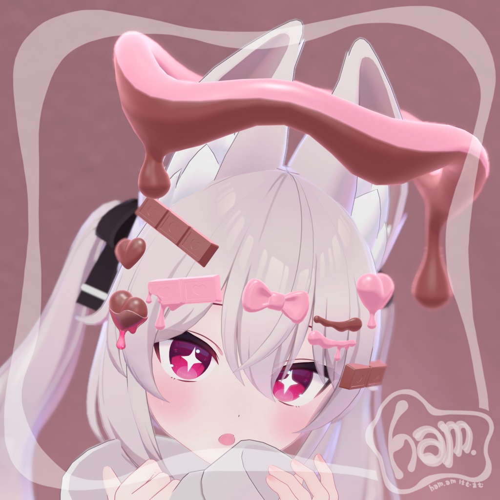 【VRC想定・MA対応】溶けチョコヘアアクセ Melting Chocolate Hair Accessory【アクセサリー】