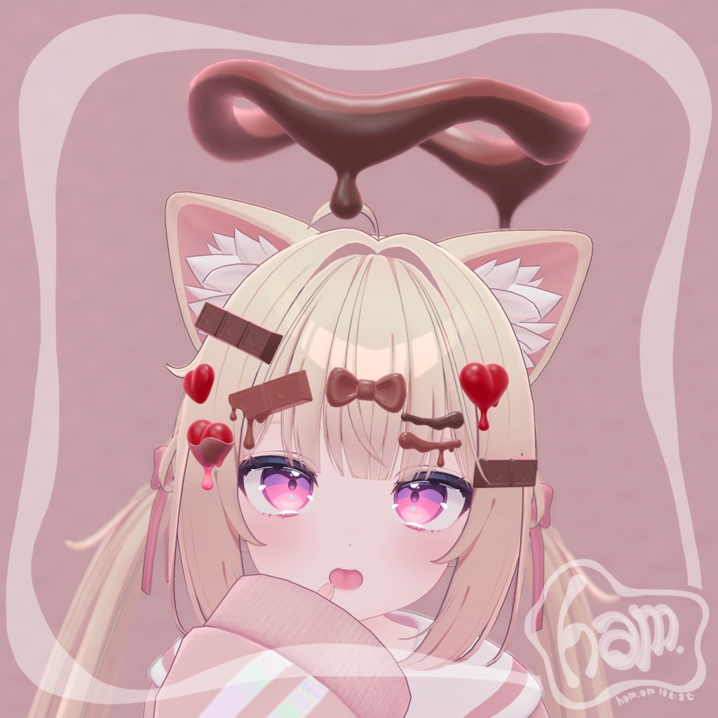 【VRC想定・MA対応】溶けチョコヘアアクセ Melting Chocolate Hair Accessory【アクセサリー】