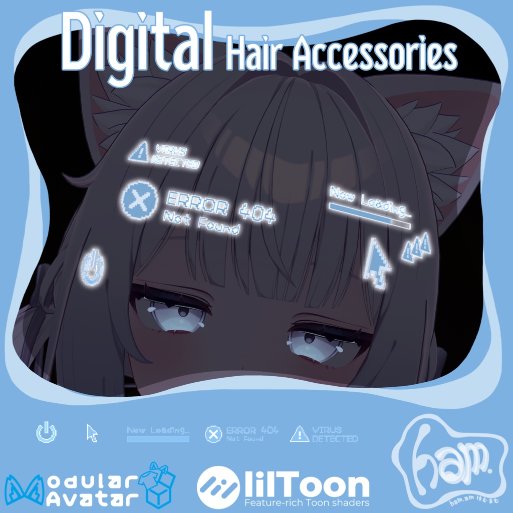 【VRC想定･MA対応】デジタルヘアアクセ Digital Hair Accessories【アクセサリー】