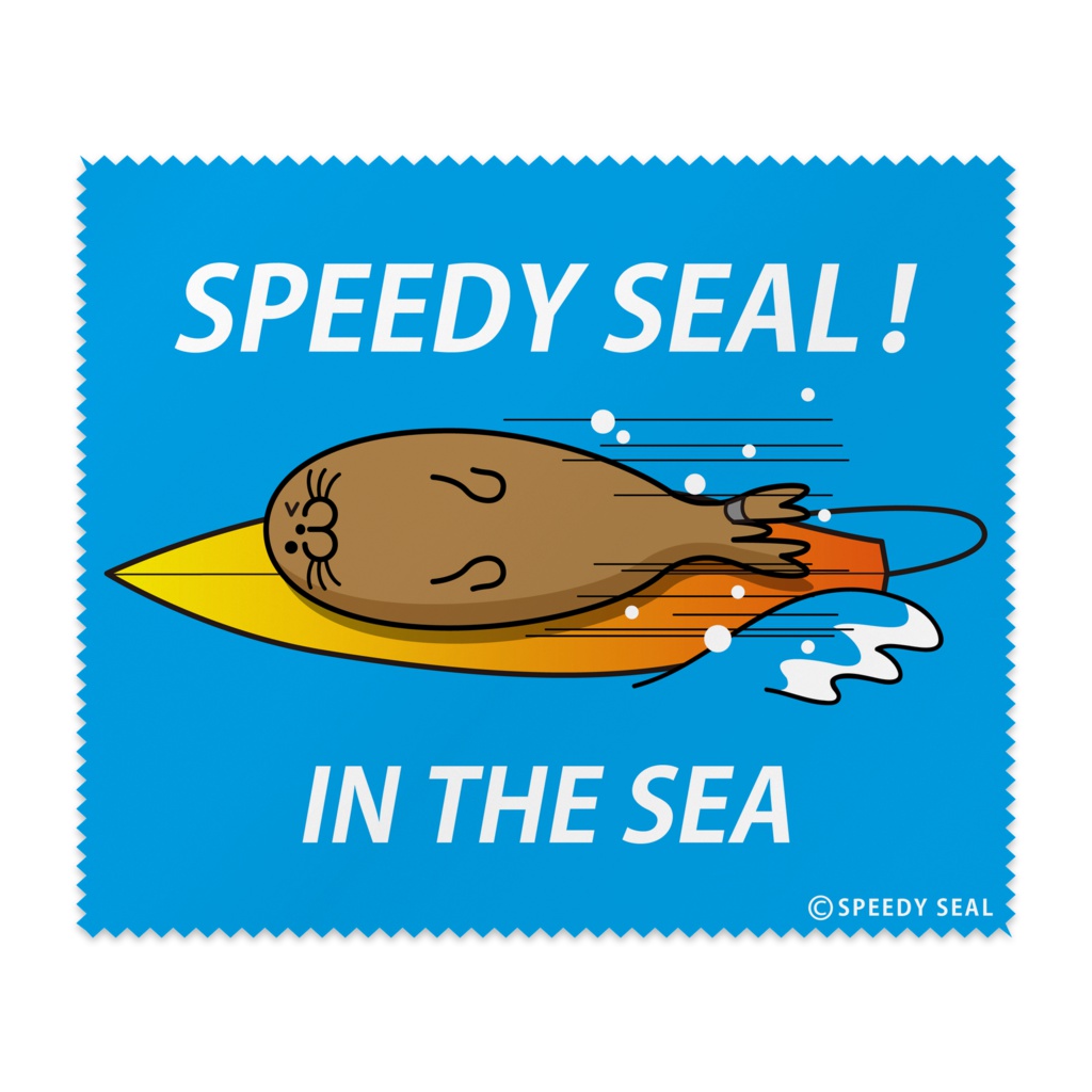メガネ拭き「SPEEDY SEAL」　アザラシ サーフィンタイプ