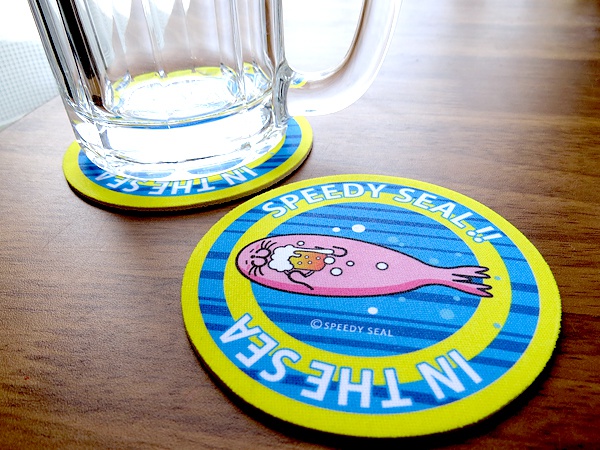 コースター 「SPEEDY SEAL」 アザラシ 5種類 ラバーベース素材