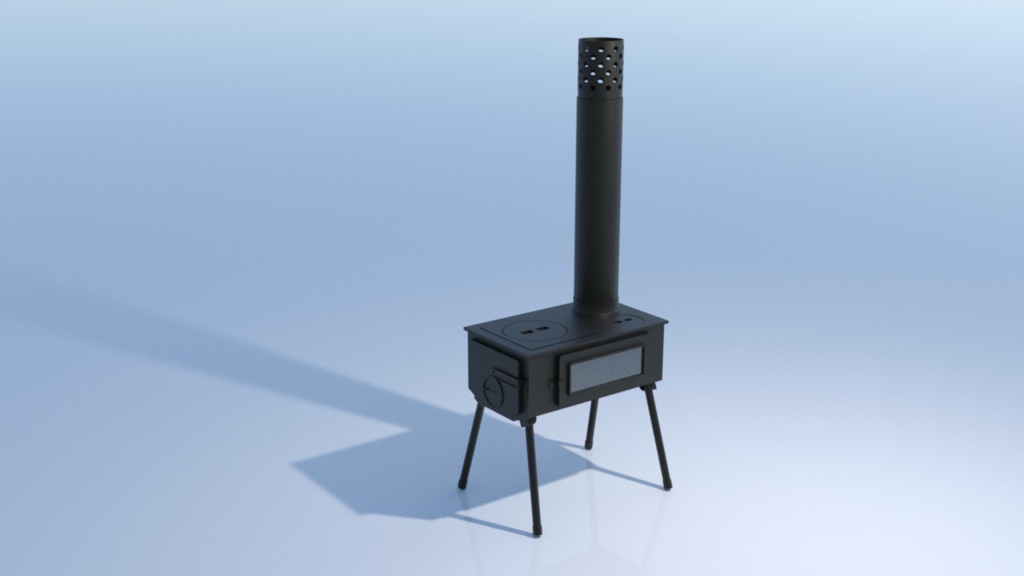 角型ストーブ　３Dモデル