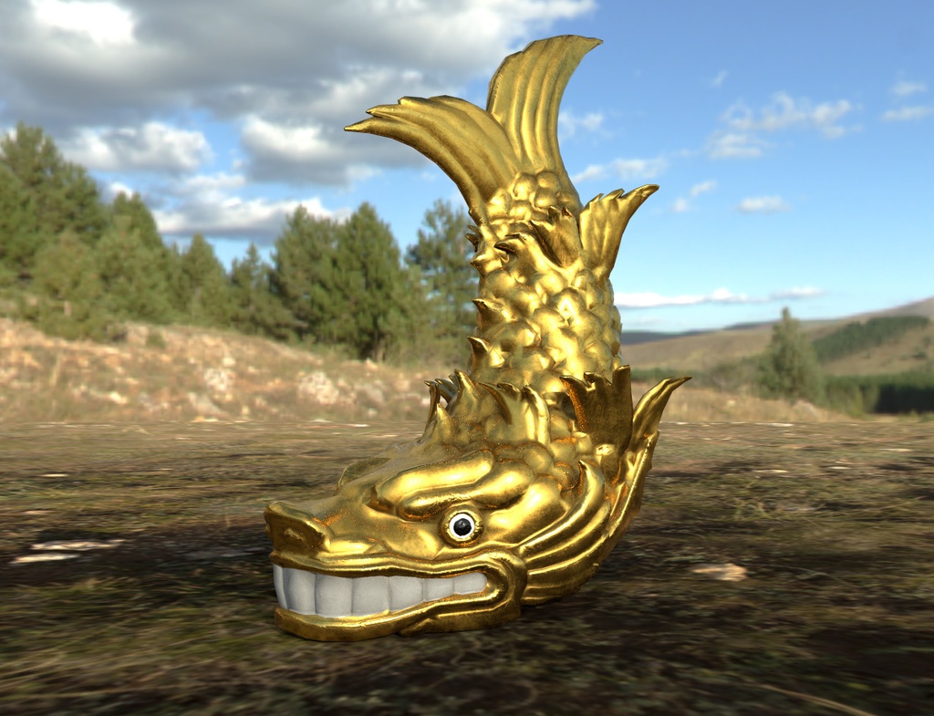 シャチホコ　マテリアル二種類付き　金　青銅