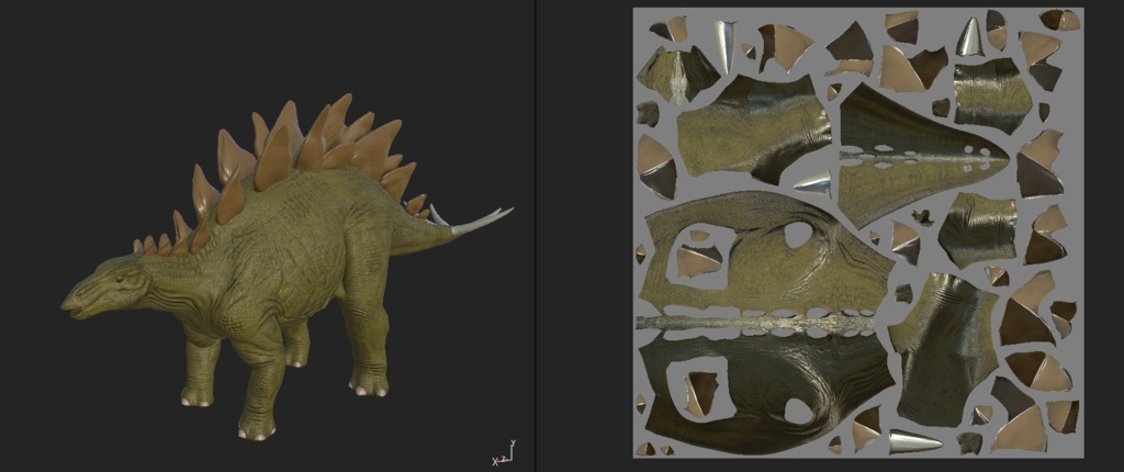 【3Dモデル】ステゴサウルス(Hi & Low Poly & Blenderセット)