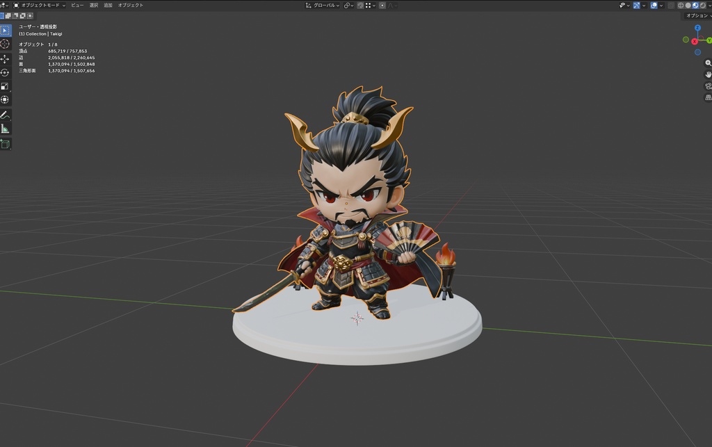 【3Dモデル】信長（AIモデリング検証・3Dプリント用素材）