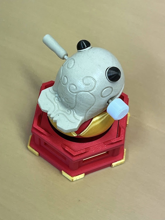 【3Dプリント用STLデータ】カエルキャラクター風 木魚モデル(パーツ分割版)