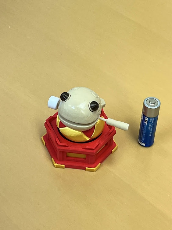 【3Dプリント用STLデータ】カエルキャラクター風 木魚モデル(パーツ分割版)