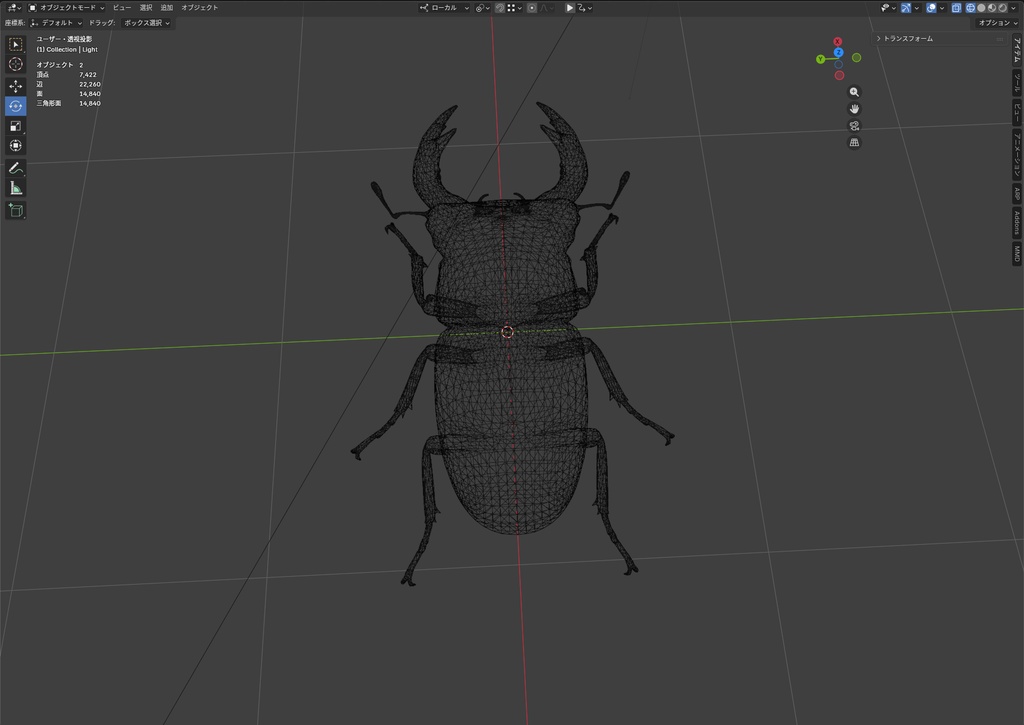 【3Dモデル】オオクワガタ / Japanese Giant Stag Beetle(PBRテクスチャ・フルセット)