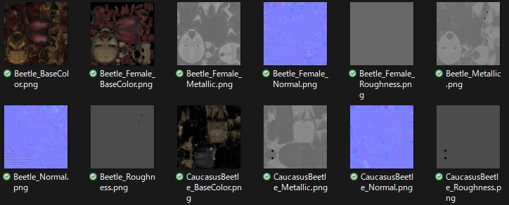 カブトムシ3種 3Dモデルセット【Blender / FBX / PBRテクスチャ】