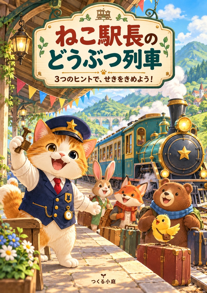 【PDF】ねこ駅長のどうぶつ列車｜3つのヒントで、せきをきめよう！