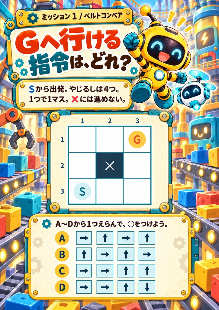 【PDF】ロボット工場をうごかせ!|やじるしで遊ぶ3つのミッション