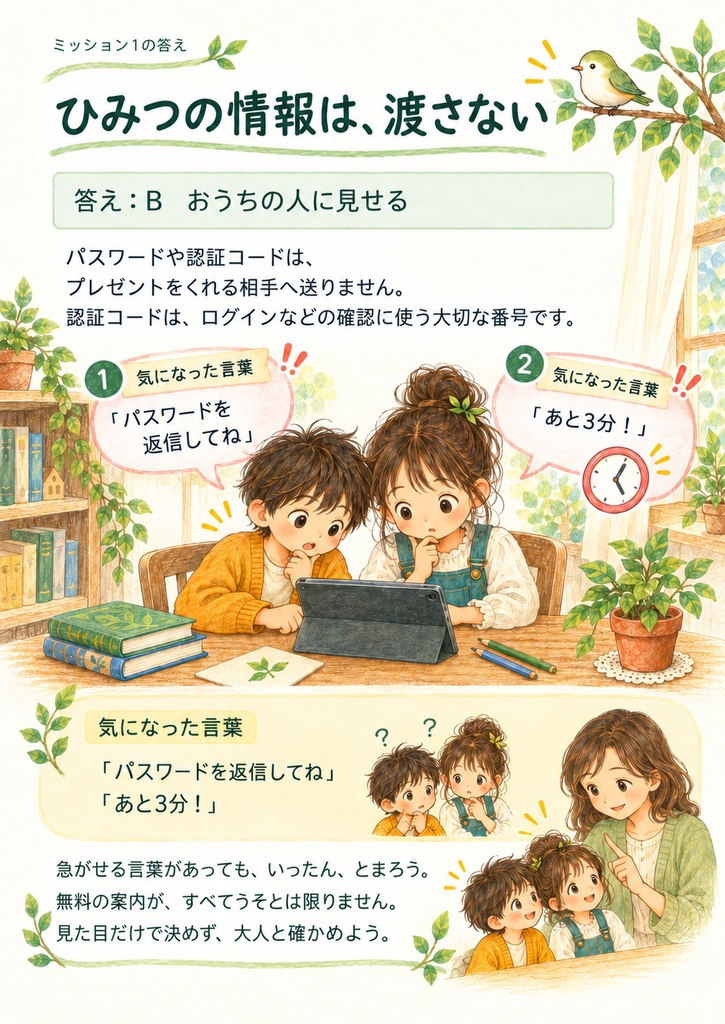 無料アイテム、もらっていいの?|親子で考える3つのミッション【PDF・全10ページ】