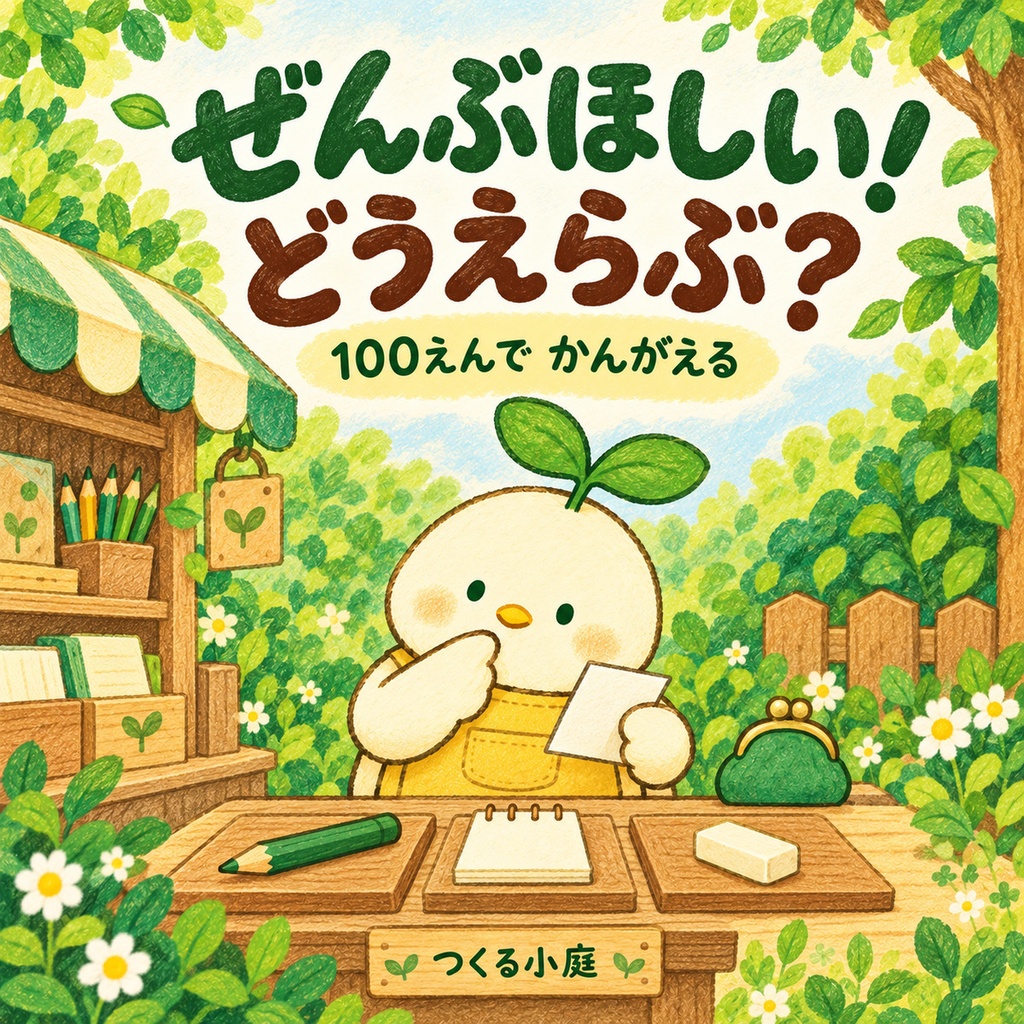 ぜんぶほしい！どうえらぶ？｜親子で100円のお買い物を考えるPDF・全10ページ