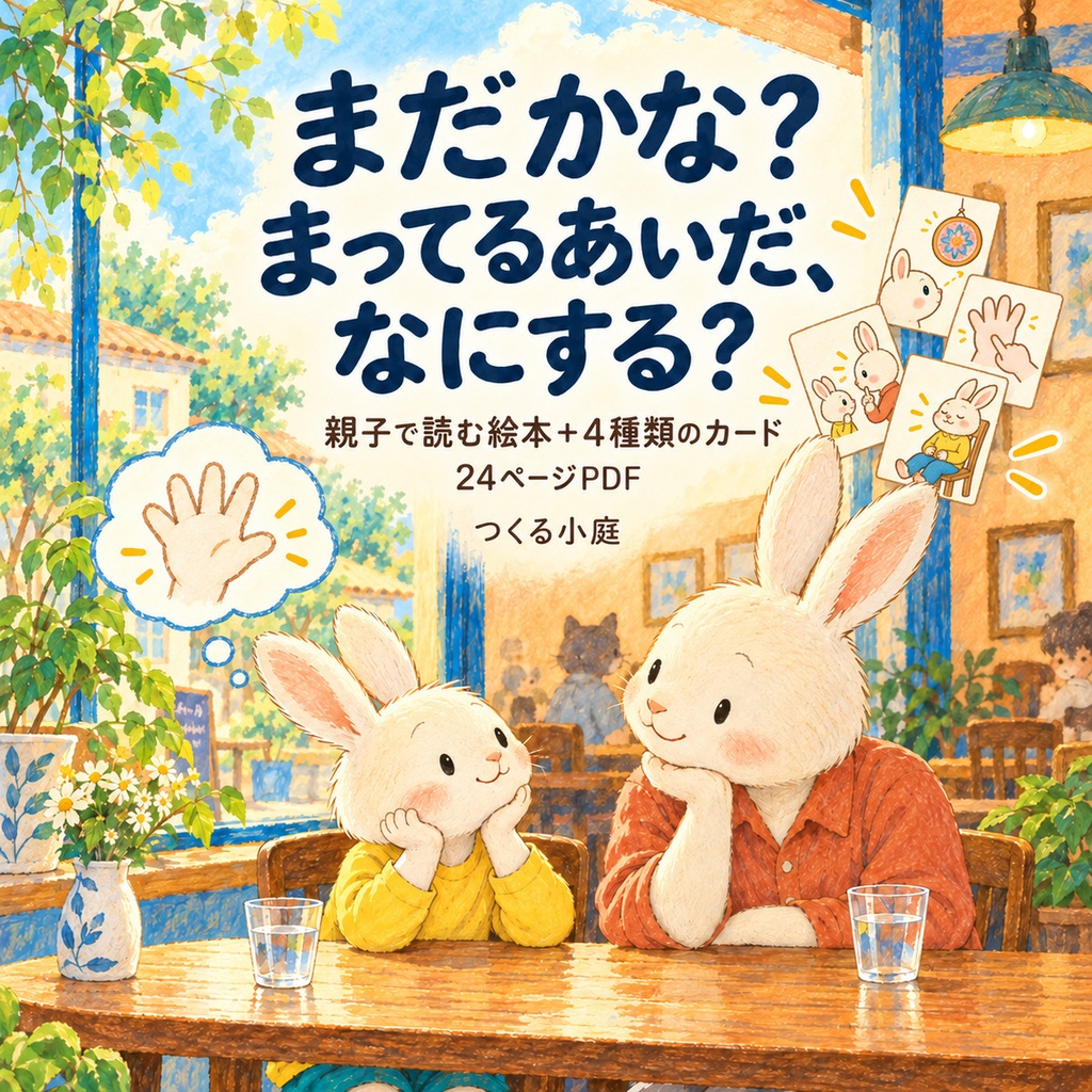 まだかな? まってるあいだ、なにする?|親子で読む絵本と4種類のカード【24ページPDF】