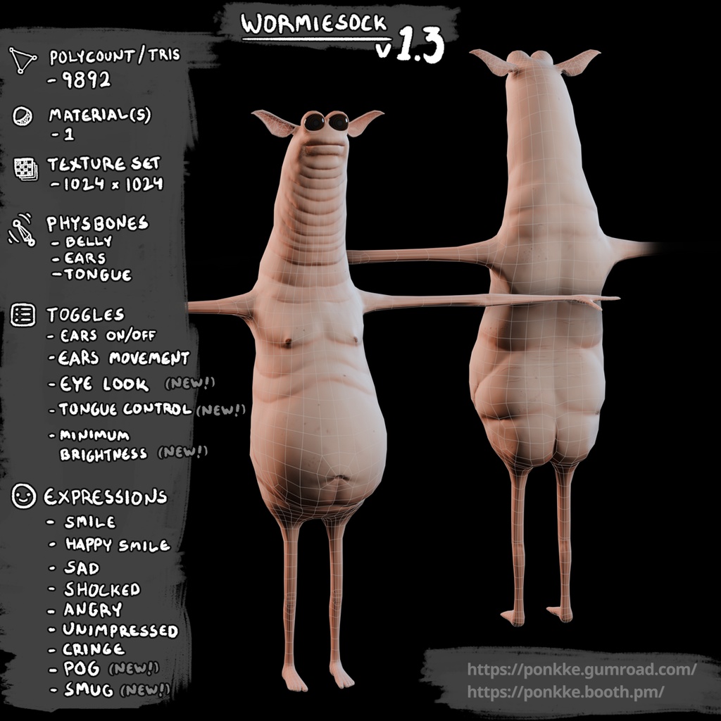 Wormiesock VRChat Avatar