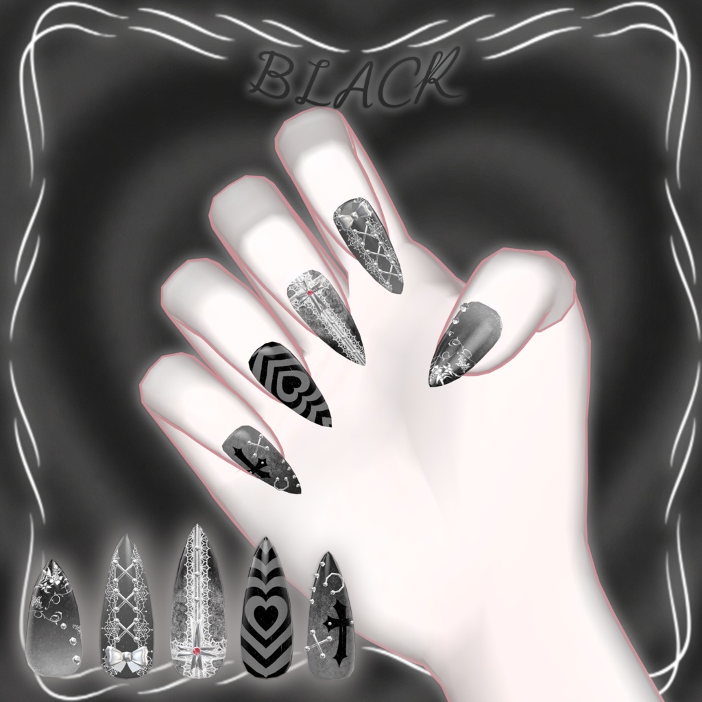 【11Avatars】Kitsch Nail ♰🖤