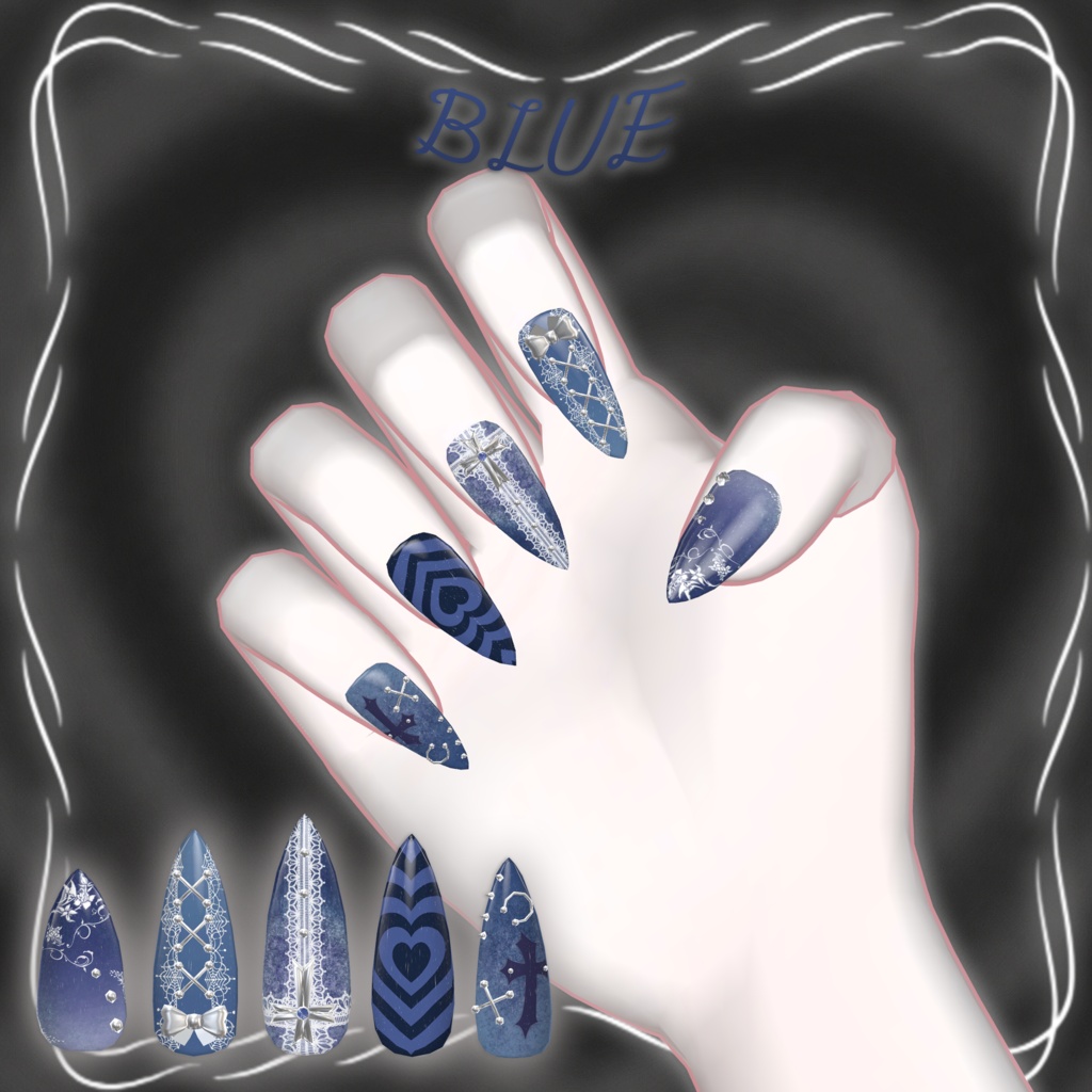【11Avatars】Kitsch Nail ♰🖤