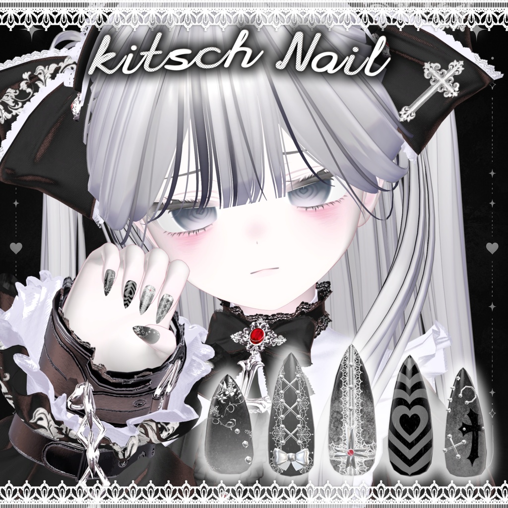 【11Avatars】Kitsch Nail ♰🖤