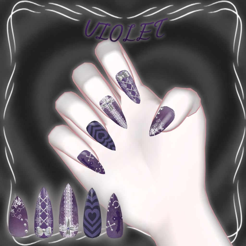 【11Avatars】Kitsch Nail ♰🖤