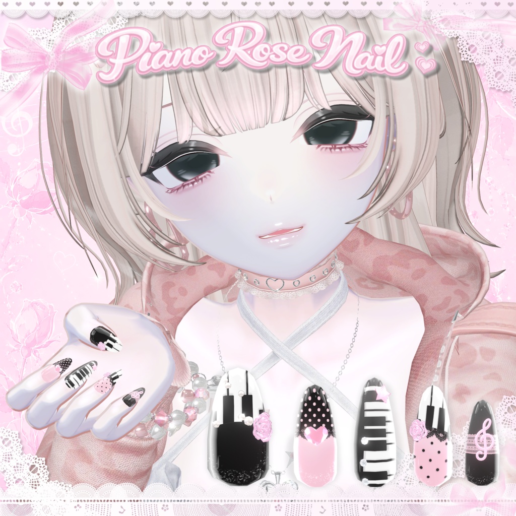 ✨ Sale ✨【12Avatars】🎹Piano Rose Nail🌹