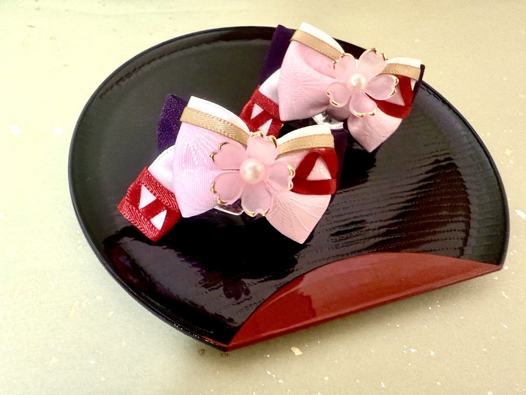 🌸いつぬい16cmぬい🐝🎭あんスタ桜河こはくフィーチャー衣装『SAKURAアンバー』モチーフヘアクリップ🌸