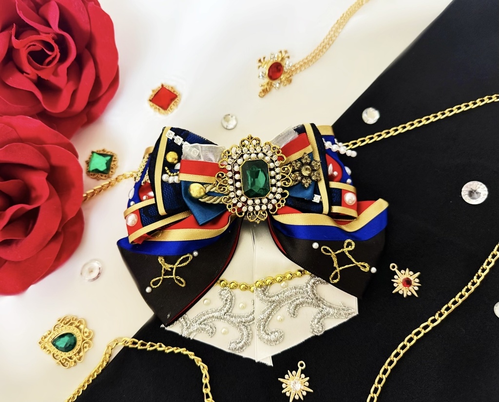 🌟 #天祥院英智  フィーチャー2 『絢爛遊戯』衣装モチーフ🌟 ”ペンラリボン＊バレッタにもなる” リボンチャーム🎀