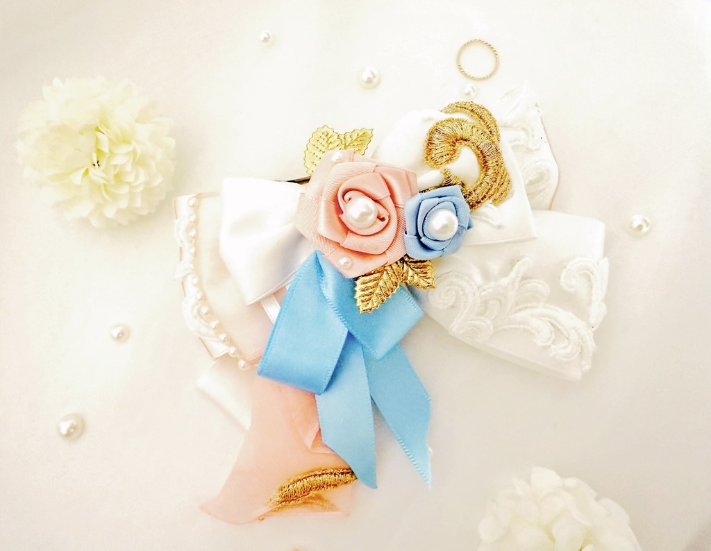 🩷💍 #2wink 『Twin Wedding Vows 』衣装モチーフ💍🩵 ”ペンラリボン＊バレッタにもなる” リボンチャーム🎀