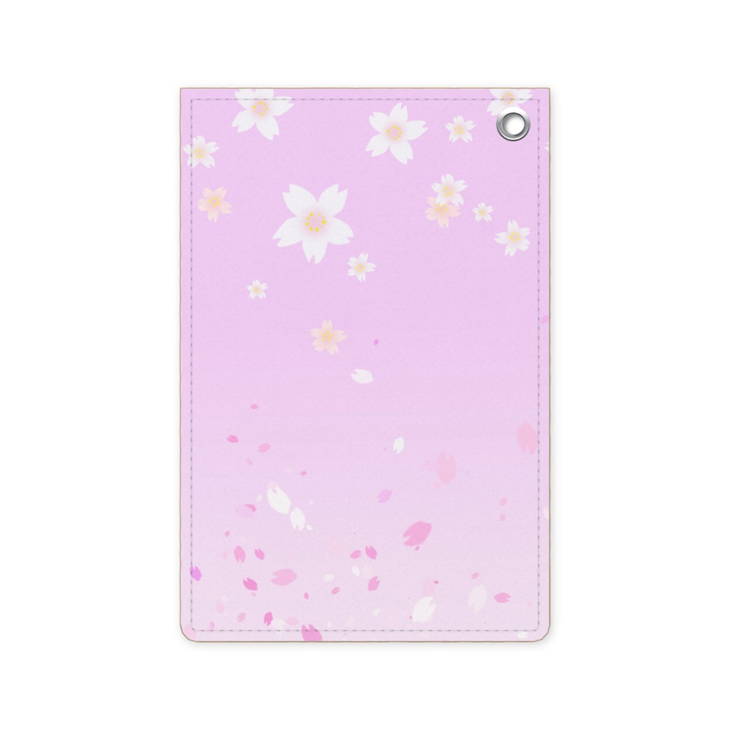 0108 花柄 桜 2 ピンク パスケース