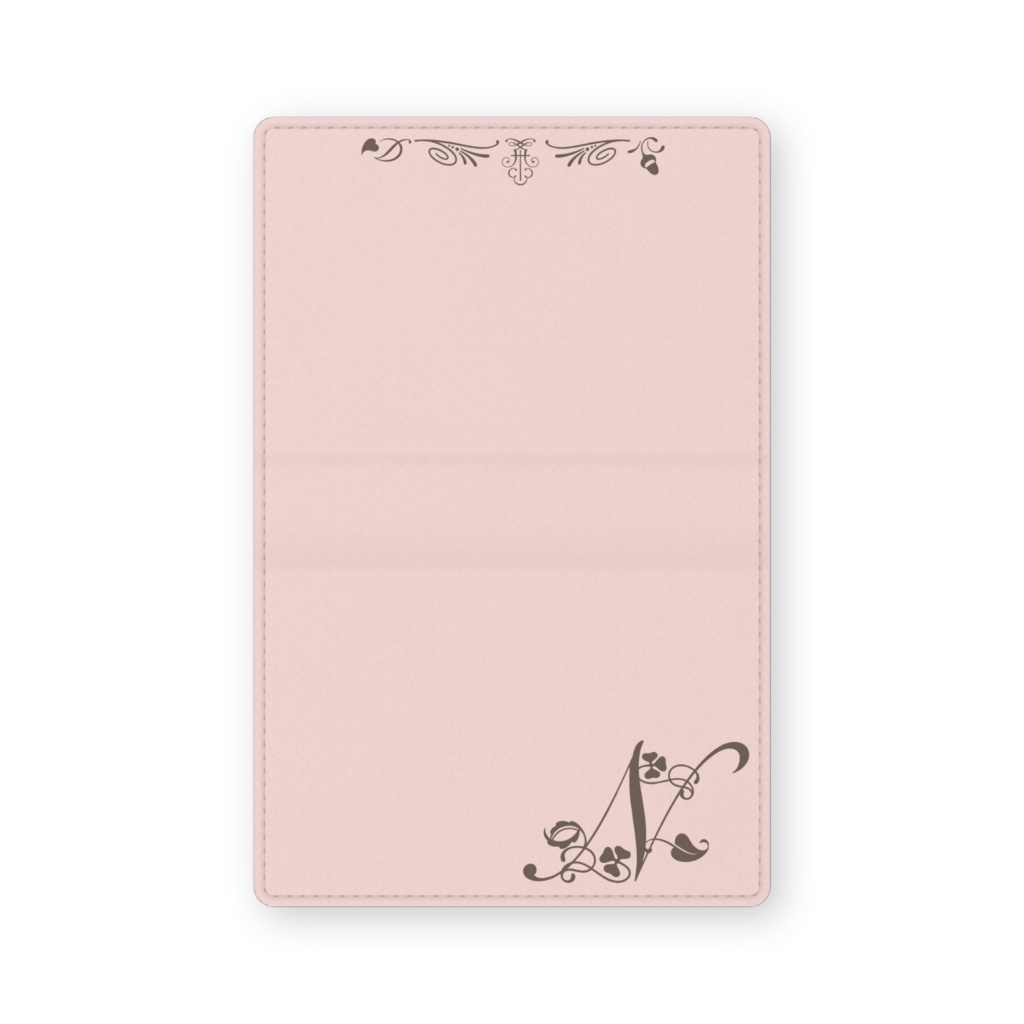0142　アルファベット　イニシャル　N　ピンク　14　カードケース　名刺ケース