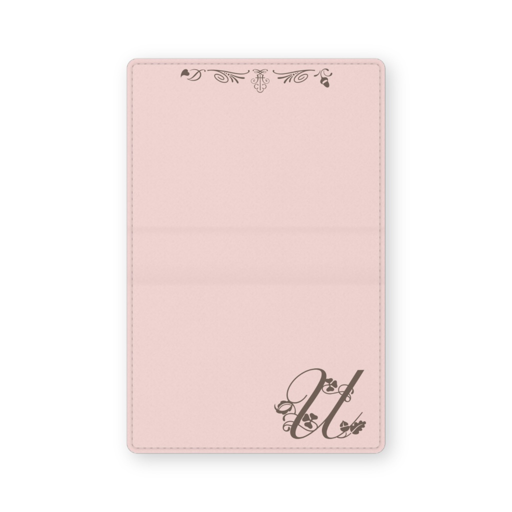 0149　アルファベット　イニシャル　U　ピンク　21　カードケース　名刺ケース
