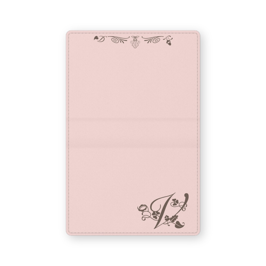 0150　アルファベット　イニシャル　V　ピンク　22　カードケース　名刺ケース